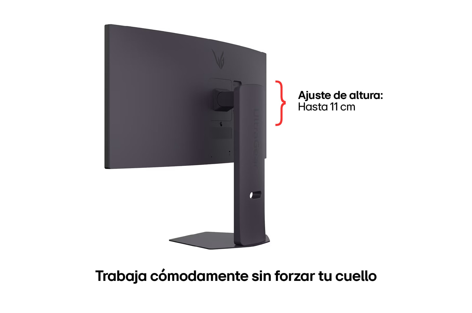 Monitor LG UltraGear Dimenciones Parte de atrás